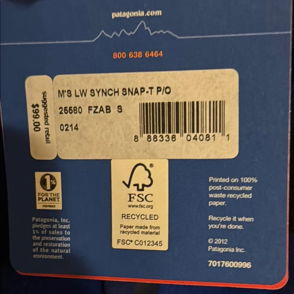 Patagonia AS light weight synchilla snap-t blue/black - Picture 4 of 5